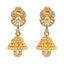 22K Yellow Gold & CZ Jhumki Earrings (6.6gm)