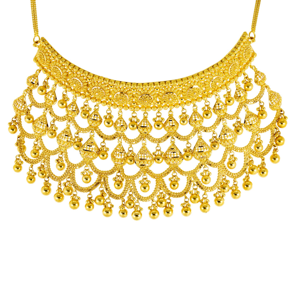 Yellow - Brass Metal Handcrafted Choker Necklace 117