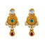 22K Antique Gold Jewelry Set w/ Kundan, Emerald, & Ruby (36.6gm)