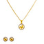 22K Yellow Gold 17 inch Pendant Necklace Set w/ CZ (7.1gm)