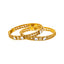 22K Yellow Gold & Kundan Bangle Set of 2 in Size 2.6 (33.4gm)