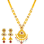 22K Yellow Gold Kundan Necklace Set (105.2 grams)