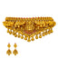 22K Yellow Gold, Emerald, Ruby, & Kundan Choker Necklace Set (53.7gm)