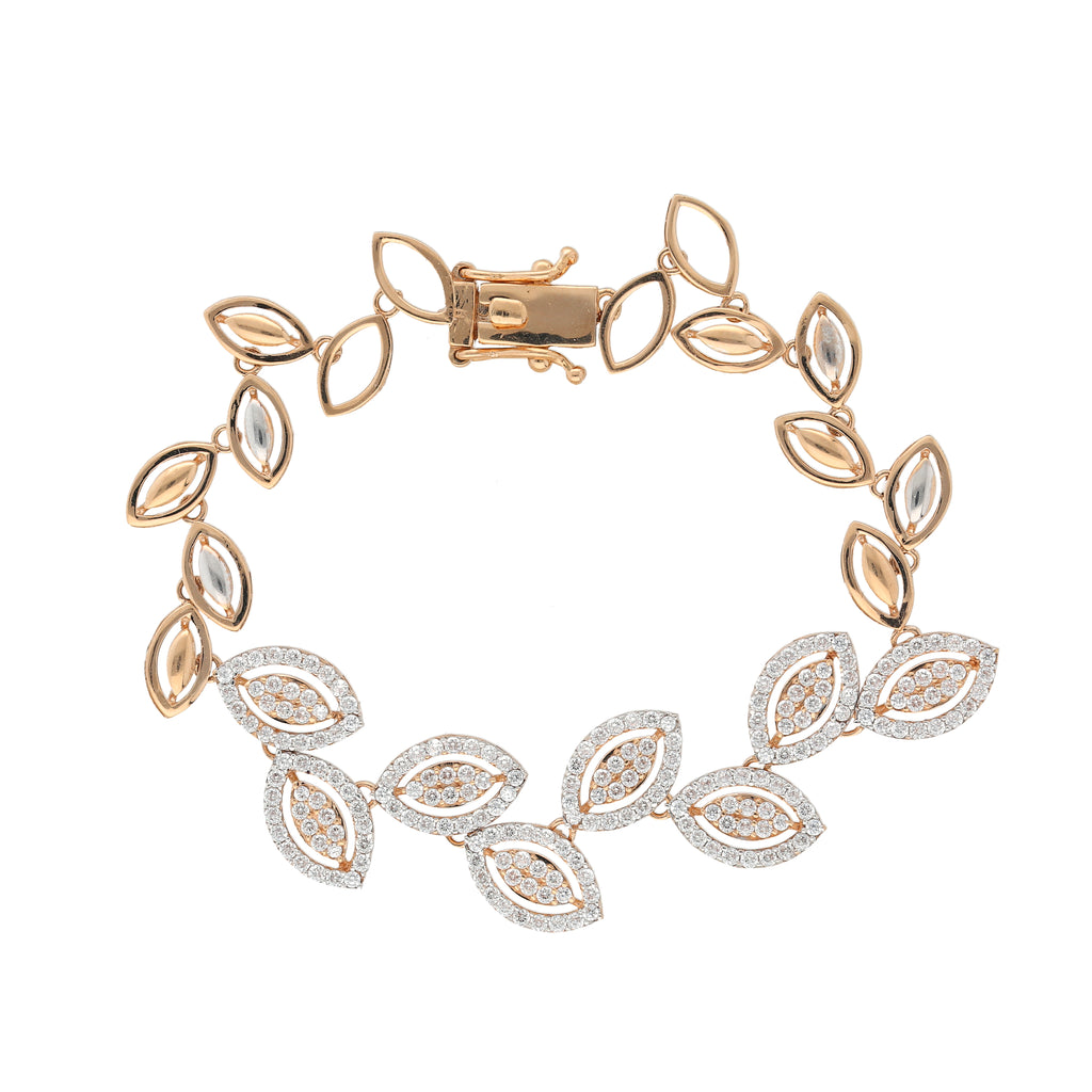 18K Rose Gold & CZ Artisan Bracelet (11.4gm) Virani Jewelers