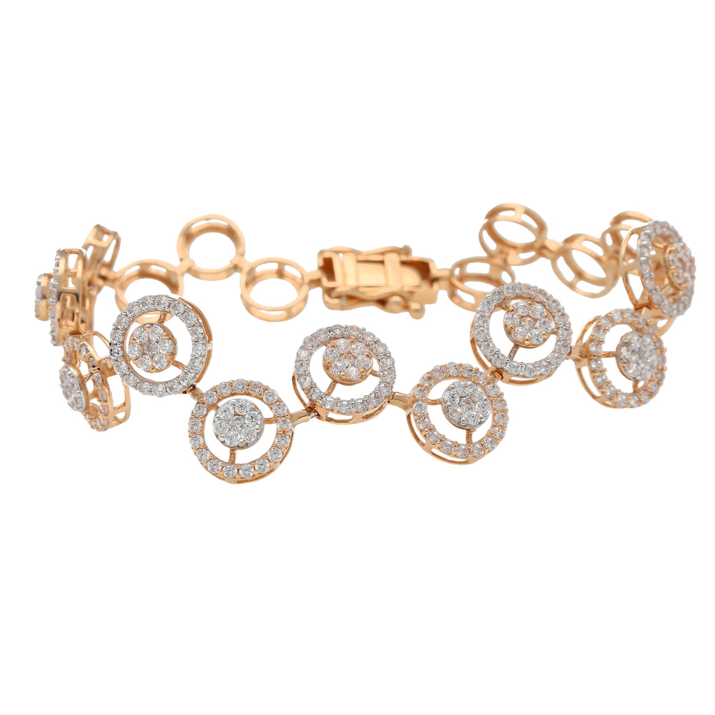 18K Rose Gold & CZ Bracelet (12.3gm) Virani Jewelers