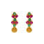 22K Yellow Gold, Emerald & Ruby Earrings (11gm)