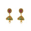 22K Yellow Gold Jhumkas w/ Emerald, Pearl & Ruby (10.3gm)