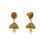 22K Yellow Gold Jhumkas w/ Emerald, Pearl & Ruby (10.3gm)