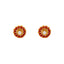 22K Yellow Gold, Ruby & Pearl Earrings (4.8gm)