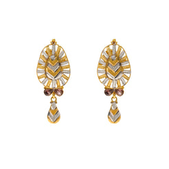 22K Yellow Gold & Sapphire Earrings (8.2gm)
