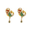 22K Yellow Gold & Gemstone Peacock Earrings (12.2gm)