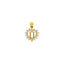22K Yellow Gold & CZ Letter U Heart Shaped Pendant (1.6gm)
