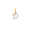 22K Yellow Gold & CZ Letter D Pendant (1.2gm)
