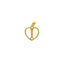 22K Yellow Gold Letter I Heart Shaped Pendant (1.4gm)
