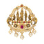 22K Yellow Gold Ramparivar Pendant w/ Emeralds, Rubies, CZ & Pearls (26.2gm)