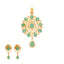 22K Yellow Gold & Emerald Pendant Set (13.1gm)