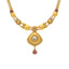 22K Yellow Gold Antique Necklace Set w/ Ruby & CZ (38.4gm)