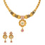 22K Yellow Gold Antique Necklace Set w/ Emerald & Ruby (38.2gm)