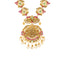22K Yellow Gold Antique Temple Necklace w/ CZ, Emerald & Ruby (35.6gm)