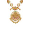 22K Yellow Gold Antique Temple Necklace w/ CZ, Emerald & Ruby (35.6gm)