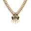 22K Antique Gold, Ruby, Pearl & CZ Temple Jewelry Set (69.4gm)