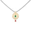 22K Yellow Gold, Emerald, Ruby and CZ Pendant (6.3 grams)