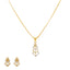 22K Yellow Gold & CZ Art Deco Pendant Set (7.6gm)