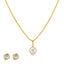 22K Yellow Gold & CZ Fancy Pendant Set (8.4gm)