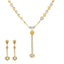 22K Yellow & White Gold Beaded Heart Necklace Set (15.5gm)