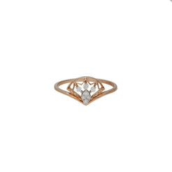 18K Rose Gold & 0.09 Carat Diamond Ring (1.3gm)
