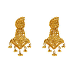 22K Yellow Gold Filigree Earrings (16.4gm)