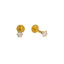 22K Yellow Gold Nose Pin W/ Minimalist Prong Set Cubic Zirconia - Virani Jewelers