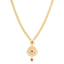 22K Yellow Gold, Ruby, & CZ Necklace (83.7gm)