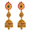 22K Yellow Gold, Emerald & Ruby Antique Jewelry Set (93.4gm)