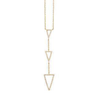 0.20ct 14k Yellow Gold Diamond Triangle Lariat Necklace - Virani Jewelers | 14K Yellow Gold Diamond Triangle Lariat Necklace. This triangle lariat necklace features 0.20ct d...