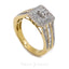 0.77CT Diamond Cluster Double Square Ring Set W/ Side Baguettes In Yellow Gold - Virani Jewelers