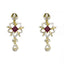 18K Multi Tone Gold Diamond Earrings & Necklace Set W/ VVS Diamonds on Flower Accented Chain - Virani Jewelers
