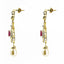 18K Multi Tone Gold Diamond Earring & Necklace Set W/ VVS Diamonds and Rubies on Flower Accents - Virani Jewelers