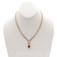 5.82CT Diamond Box Chain Necklace and Earrings Set in 18k Yellow Gold W/ Drop Ruby Pendant - Virani Jewelers