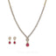 5.82CT Diamond Box Chain Necklace and Earrings Set in 18k Yellow Gold W/ Drop Ruby Pendant - Virani Jewelers