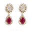 5.82CT Diamond Box Chain Necklace and Earrings Set in 18k Yellow Gold W/ Drop Ruby Pendant - Virani Jewelers