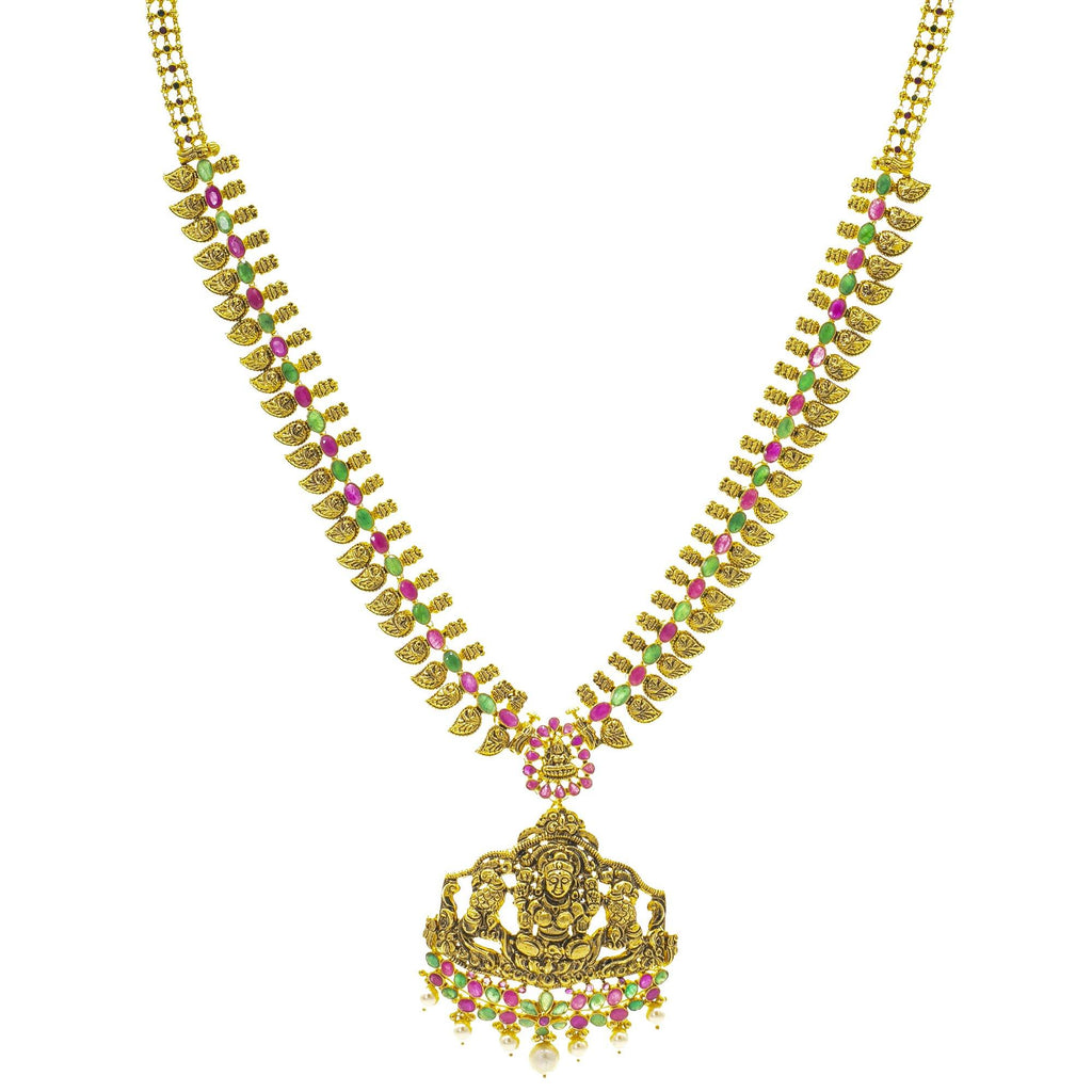 Jeweled Temple 22K Gold Necklace Set Add It To Your Collection Virani Jewelers