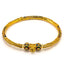 22K Yellow Gold Bangle W/ Bead Ball Accents & Hand Painted Details - Virani Jewelers