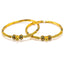 22K Yellow Gold Bangle W/ Bead Ball Accents & Hand Painted Details - Virani Jewelers