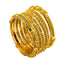 22K Yellow Gold Bangles Set of 6 W/ Faceted Mango & Beaded Filigree Design - Virani Jewelers