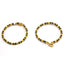 22K Yellow Gold Kids Bangle Set of 2 W/ Textured Beads & Smooth Black Beads - Virani Jewelers
