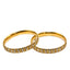 22K Multi Tone Gold Bangles Set of 2 W/ Hollow Frame & Open Cut Leaf Details - Virani Jewelers