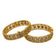 22K Yellow Gold Bangles Set of 2 W/ Antique Finished Bead Ball Mango Details - Virani Jewelers
