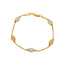 22K Multi Tone Gold Bracelet W/ Boxlink Chain & Gold Accent Oblong Beads, 7.2 Grams - Virani Jewelers