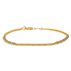 22K Multi Tone Gold Adjustable Bracelet W/ Varied Bead Pattern - Virani Jewelers